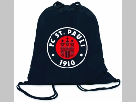 St. Pauli ľahké sťahovacie vrecko ( batôžtek / vak ) s čiernou šnúrkou, 100% bavlna 100 g/m2, rozmery cca. 37 x 41 cm
